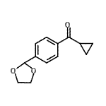 structure of CAS# 898760-84-4, Cyclopropyl[4-(1,3-dioxolan-2-yl)phenyl]methanone;Cyclopropyl 4-(1,3-dioxolan-2-yl)phenyl ketone;MFCD07700044