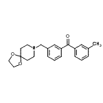 structure of CAS# 898761-32-5, [3-(1,4-Dioxa-8-azaspiro[4.5]dec-8-ylmethyl)phenyl](3-methylphenyl)methanone;3-[8-(1,4<wbr>-dioxa-8-<wbr>azaspiro[<wbr>4.5]decyl<wbr>)methyl]-<wbr>3'-methyl<wbr> benzophe<wbr>none