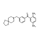 structure of CAS# 898761-85-8, (2,5-Dimethylphenyl)[3-(1,4-dioxa-8-azaspiro[4.5]dec-8-ylmethyl)phenyl]methanone;2,5-dimet<wbr>hyl-3'-[8<wbr>-(1,4-dio<wbr>xa-8-azas<wbr>piro[4.5]<wbr>decyl)met<wbr>hyl]benzo<wbr>phenone