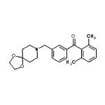 structure of CAS# 898761-87-0, (2,6-Dimethylphenyl)[3-(1,4-dioxa-8-azaspiro[4.5]dec-8-ylmethyl)phenyl]methanone;2,6-dimet<wbr>hyl-3'-[8<wbr>-(1,4-dio<wbr>xa-8-azas<wbr>piro[4.5]<wbr>decyl)met<wbr>hyl]benzo<wbr>phenone
