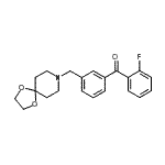 structure of CAS# 898762-01-1, [3-(1,4-Dioxa-8-azaspiro[4.5]dec-8-ylmethyl)phenyl](2-fluorophenyl)methanone;3'-[8-(1,<wbr>4-dioxa-8<wbr>-azaspiro<wbr>[4.5]decy<wbr>l)methyl]<wbr>-2-fluoro<wbr>benzophen<wbr>one