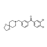 structure of CAS# 898762-28-2, (3,4-Dichlorophenyl)[3-(1,4-dioxa-8-azaspiro[4.5]dec-8-ylmethyl)phenyl]methanone;3,4-dichl<wbr>oro-3'-[8<wbr>-(1,4-dio<wbr>xa-8-azas<wbr>piro[4.5]<wbr>decyl)met<wbr>hyl]benzo<wbr>phenone