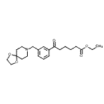 structure of CAS# 898762-64-6, Ethyl 6-[3-(1,4-dioxa-8-azaspiro[4.5]dec-8-ylmethyl)phenyl]-6-oxohexanoate;ethyl 6-[<wbr>3-[8-(1,4<wbr>-dioxa-8-<wbr>azaspiro[<wbr>4.5]decyl<wbr>)methyl]p<wbr>henyl]-6-<wbr>oxohexano<wbr>ate