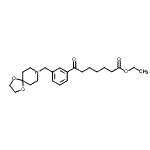 structure of CAS# 898762-66-8, Ethyl 7-[3-(1,4-dioxa-8-azaspiro[4.5]dec-8-ylmethyl)phenyl]-7-oxoheptanoate;ethyl 7-[<wbr>3-[8-(1,4<wbr>-dioxa-8-<wbr>azaspiro[<wbr>4.5]decyl<wbr>)methyl]p<wbr>henyl]-7-<wbr>oxoheptan<wbr>oate