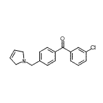 structure of CAS# 898764-03-9, (3-Chlorophenyl)[4-(2,5-dihydro-1H-pyrrol-1-ylmethyl)phenyl]methanone;3-chloro-4'-(3-pyrrolinomethyl) benzophenone