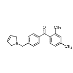 structure of CAS# 898764-13-1, [4-(2,5-Dihydro-1H-pyrrol-1-ylmethyl)phenyl](2,4-dimethylphenyl)methanone;2,4-dimethyl-4'-(3-pyrrolinomethyl) benzophenone