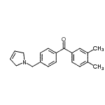 structure of CAS# 898764-22-2, [4-(2,5-Dihydro-1H-pyrrol-1-ylmethyl)phenyl](3,4-dimethylphenyl)methanone;3,4-dimethyl-4'-(3-pyrrolinomethyl) benzophenone