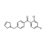 structure of CAS# 898764-55-1, (2-Chloro-4-fluorophenyl)[4-(2,5-dihydro-1H-pyrrol-1-ylmethyl)phenyl]methanone;2-chloro-4-fluoro-4'-(3-pyrrolinomethyl) benzophenone