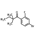 structure of CAS# 898765-84-9, 1-(4-Bromo-2-fluorophenyl)-2,2-dimethyl-1-butanone;4'-Bromo-2,2-dimethyl-2'-fluorobutyrophenone