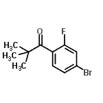 structure of CAS# 898766-42-2, 1-(4-Bromo-2-fluorophenyl)-2,2-dimethyl-1-propanone;4'-Bromo-2,2-dimethyl-2'-fluoropropiophenone;MFCD03841193