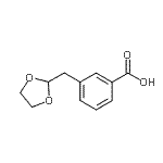 structure of CAS# 898767-05-0, 3-(1,3-Dioxolan-2-ylmethyl)benzoic acid;3-(1,3-Dioxolan-2-ylmethyl)benzoic acid;MFCD06200652