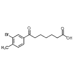 structure of CAS# 898767-22-1, 7-(3-Bromo-4-methylphenyl)-7-oxoheptanoic acid;7-(3-bromo-4-methylphenyl)-7-oxoheptanoic acid