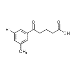 结构式 CAS# 898767-46-9, 5-(3-溴-5-甲基苯基)-5-氧代戊酸