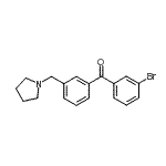 structure of CAS# 898770-16-6, (3-Bromophenyl)[3-(1-pyrrolidinylmethyl)phenyl]methanone;3-bromo-3'-pyrrolidinomethyl benzophenone