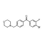 structure of CAS# 898770-20-2, (4-Bromo-3-fluorophenyl)[4-(4-morpholinylmethyl)phenyl]methanone;4-bromo-3-fluoro-4'-morpholinomethyl benzophenone