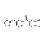 structure of CAS# 898770-56-4, (3-Chloro-4-fluorophenyl)[3-(1-pyrrolidinylmethyl)phenyl]methanone;3-chloro-4-fluoro-3'-pyrrolidinomethyl benzophenone