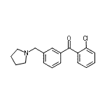 structure of CAS# 898770-58-6, (2-Chlorophenyl)[3-(1-pyrrolidinylmethyl)phenyl]methanone;2-chloro-3'-pyrrolidinomethyl benzophenone