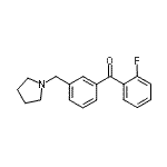 structure of CAS# 898770-60-0, (2-Fluorophenyl)[3-(1-pyrrolidinylmethyl)phenyl]methanone;2-fluoro-3'-pyrrolidinomethyl benzophenone