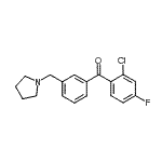 structure of CAS# 898770-70-2, (2-Chloro-4-fluorophenyl)[3-(1-pyrrolidinylmethyl)phenyl]methanone;2-chloro-4-fluoro-3'-pyrrolidinomethyl benzophenone