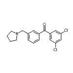 structure of CAS# 898770-84-8, (3,5-Dichlorophenyl)[3-(1-pyrrolidinylmethyl)phenyl]methanone;3,5-dichloro-3'-pyrrolidinomethyl benzophenone