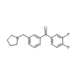 structure of CAS# 898770-88-2, (3,4-Difluorophenyl)[3-(1-pyrrolidinylmethyl)phenyl]methanone;3,4-difluoro-3'-pyrrolidinomethyl benzophenone