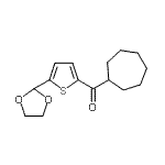 结构式 CAS# 898772-58-2, 环庚基[5-(1,3-二氧戊环-2-基)-2-噻吩基]甲酮