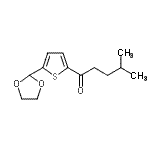 structure of CAS# 898772-94-6, 1-[5-(1,3-Dioxolan-2-yl)-2-thienyl]-4-methyl-1-pentanone;5-(1,3-Dioxolan-2-yl)-2-thienyl 3-methylbutyl ketone