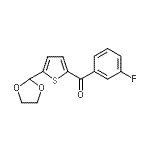 structure of CAS# 898773-38-1, [5-(1,3-Dioxolan-2-yl)-2-thienyl](3-fluorophenyl)methanone;5-(1,3-Dioxolan-2-yl)-2-(3-fluorobenzoyl)thiophene
