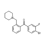 structure of CAS# 898773-39-2, (4-Bromo-3-fluorophenyl)[2-(1-piperidinylmethyl)phenyl]methanone;4'-Bromo-3'-fluoro-2-piperidinomethyl benzophenone