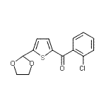 structure of CAS# 898773-44-9, (2-Chlorophenyl)[5-(1,3-dioxolan-2-yl)-2-thienyl]methanone;2-(2-Chlororobenzoyl)-5-(1,3-Dioxolan-2-yl)thiophene