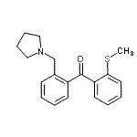 structure of CAS# 898774-38-4, [2-(Methylsulfanyl)phenyl][2-(1-pyrrolidinylmethyl)phenyl]methanone;2-pyrrolidinomethyl-2'-thiomethylbenzophenone