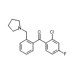 structure of CAS# 898774-87-3, (2-Chloro-4-fluorophenyl)[2-(1-pyrrolidinylmethyl)phenyl]methanone;2-chloro-4-fluoro-2'-pyrrolidinomethyl benzophenone