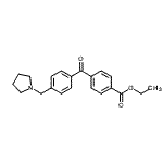 structure of CAS# 898776-17-5, Ethyl 4-[4-(1-pyrrolidinylmethyl)benzoyl]benzoate;4-carboethoxy-4'-pyrrolidinomethyl benzophenone
