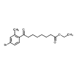 structure of CAS# 898777-00-9, Ethyl 8-(4-bromo-2-methylphenyl)-8-oxooctanoate;ethyl 8-(4-bromo-2-methylphenyl)-8-oxooctanoate