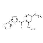 structure of CAS# 898779-01-6, (2,4-Dimethoxyphenyl)[5-(1,3-dioxolan-2-yl)-2-thienyl]methanone;2-(2,4-Dimethoxybenzoyl)-5-(1,3-dioxolan-2-yl)thiophene