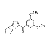 structure of CAS# 898779-13-0, (3,5-Dimethoxyphenyl)[5-(1,3-dioxolan-2-yl)-2-thienyl]methanone;2-(3,5-Dimethoxybenzoyl)-5-(1,3-dioxolan-2-yl)thiophene