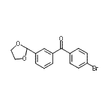 structure of CAS# 898779-18-5, (4-Bromophenyl)[3-(1,3-dioxolan-2-yl)phenyl]methanone;4'-bromo-3-(1,3-dioxolan-2-yl)benzophenone