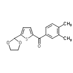 structure of CAS# 898779-28-7, (3,4-Dimethylphenyl)[5-(1,3-dioxolan-2-yl)-2-thienyl]methanone;2-(3,4-Dimethylbenzoyl)-5-(1,3-dioxolan-2-yl)thiophene