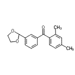 structure of CAS# 898779-33-4, (2,4-Dimethylphenyl)[3-(1,3-dioxolan-2-yl)phenyl]methanone;2,4-dimethyl-3'-(1,3-dioxolan-2-yl)benzophenone
