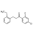 structure of CAS# 898780-40-0, 1-(4-Chloro-2-fluorophenyl)-3-[2-(methylsulfanyl)phenyl]-1-propanone;4'-chloro-2'-fluoro-3-(2-thiomethylphenyl)propiophenone