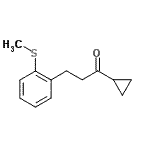 structure of CAS# 898780-67-1, 1-Cyclopropyl-3-[2-(methylsulfanyl)phenyl]-1-propanone;cyclopropyl 2-(2-thiomethylphenyl)ethyl ketone