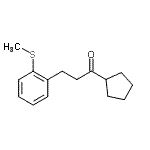 structure of CAS# 898780-71-7, 1-Cyclopentyl-3-[2-(methylsulfanyl)phenyl]-1-propanone;cyclopentyl 2-(2-thiomethylphenyl)ethyl ketone
