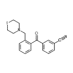结构式 CAS# 898781-56-1, 3-[2-(4-硫代吗啉基甲基)苯甲酰基]苯甲腈