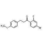 structure of CAS# 898781-59-4, 1-(4-Bromo-2-fluorophenyl)-3-[4-(methylsulfanyl)phenyl]-1-propanone;4'-bromo-2'-fluoro-3-(4-thiomethylphenyl)propiophenone