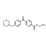 structure of CAS# 898782-53-1, Ethyl 4-[4-(4-thiomorpholinylmethyl)benzoyl]benzoate;4-carboethoxy-4'-thiomorpholinomethyl benzophenone
