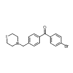 structure of CAS# 898782-61-1, (4-Bromophenyl)[4-(4-thiomorpholinylmethyl)phenyl]methanone;4-bromo-4'-thiomorpholinomethyl benzophenone