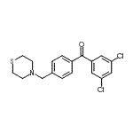 structure of CAS# 898783-18-1, (3,5-Dichlorophenyl)[4-(4-thiomorpholinylmethyl)phenyl]methanone;3,5-dichloro-4'-thiomorpholinomethyl benzophenone
