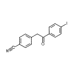 structure of CAS# 898784-43-5, 4-[2-(4-Iodophenyl)-2-oxoethyl]benzonitrile;2-(4-cyanophenyl)-4'-iodoacetophenone;MFCD02260746