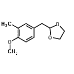structure of CAS# 898785-28-9, 2-(4-Methoxy-3-methylbenzyl)-1,3-dioxolane;4-Methoxy-3-methyl(1,3-dioxolan-2-ylmethyl)benzene;MFCD08064181