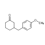 structure of CAS# 898785-44-9, 3-(4-Methoxybenzyl)cyclohexanone;3-[(4-Methoxyphenyl)methyl]cyclohexanone